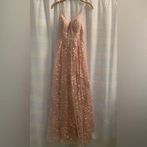 Maxi Mesh Floral Dress - Prom Dress